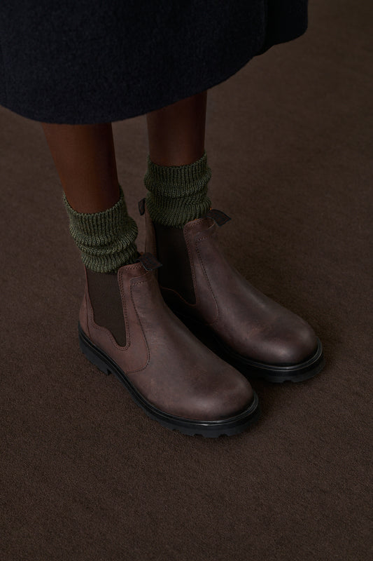 Bottines Fog - Marron Foncé - Cuir - Femme