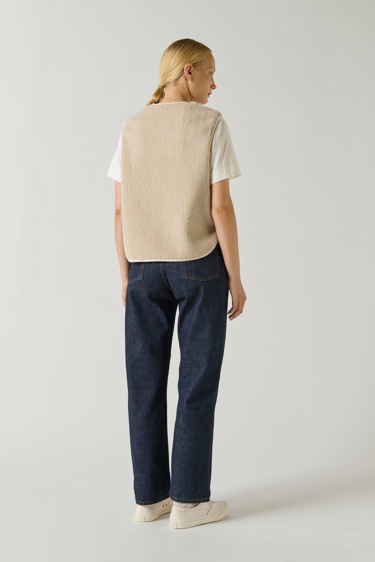 Gilet Sans Manches Fusil - Ecru - Femme vue 3