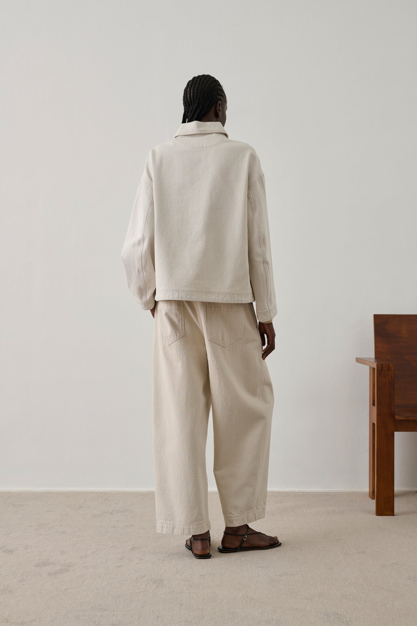 Pantalon Clovis - Blanc Grès - Coton - Femme