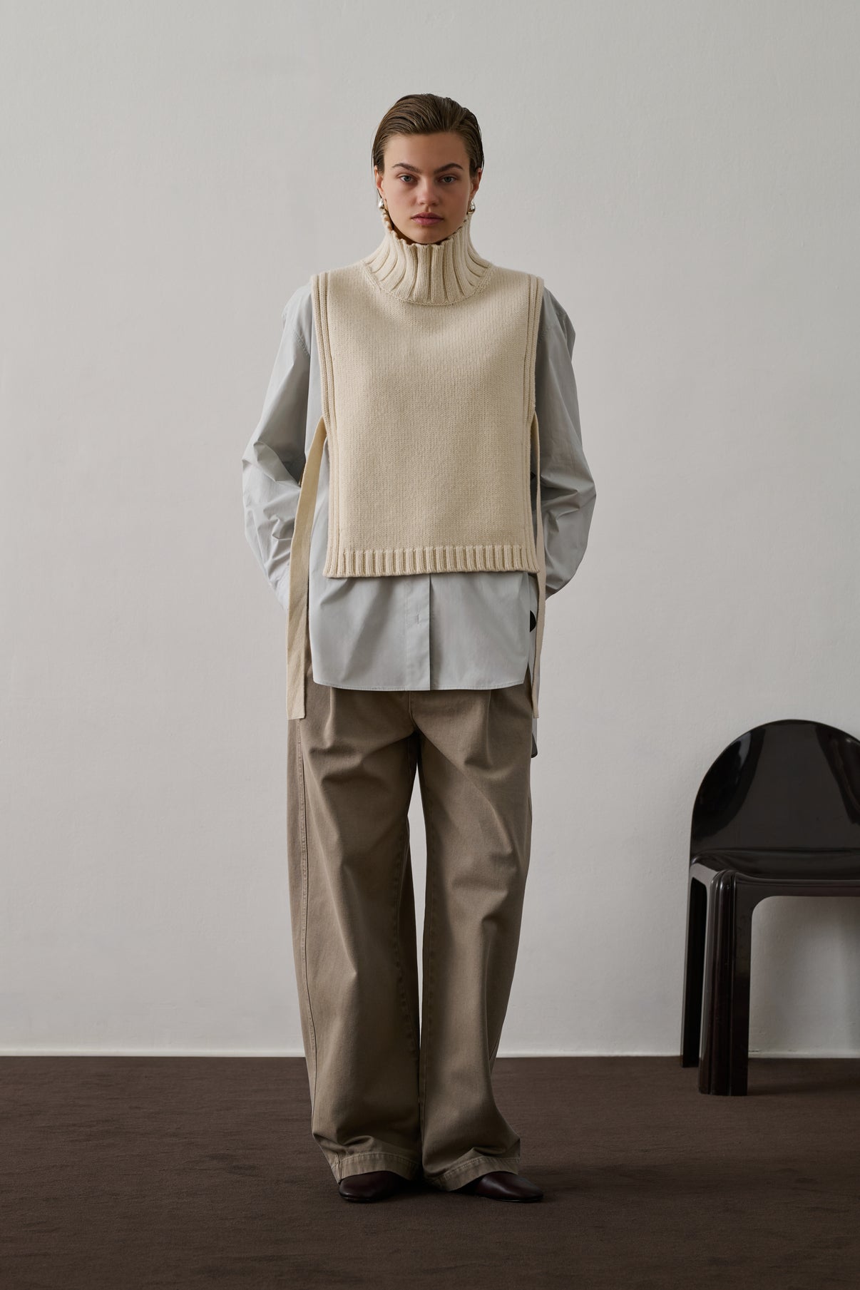 Pull Or - Ecru - Laine - Femme vue 1